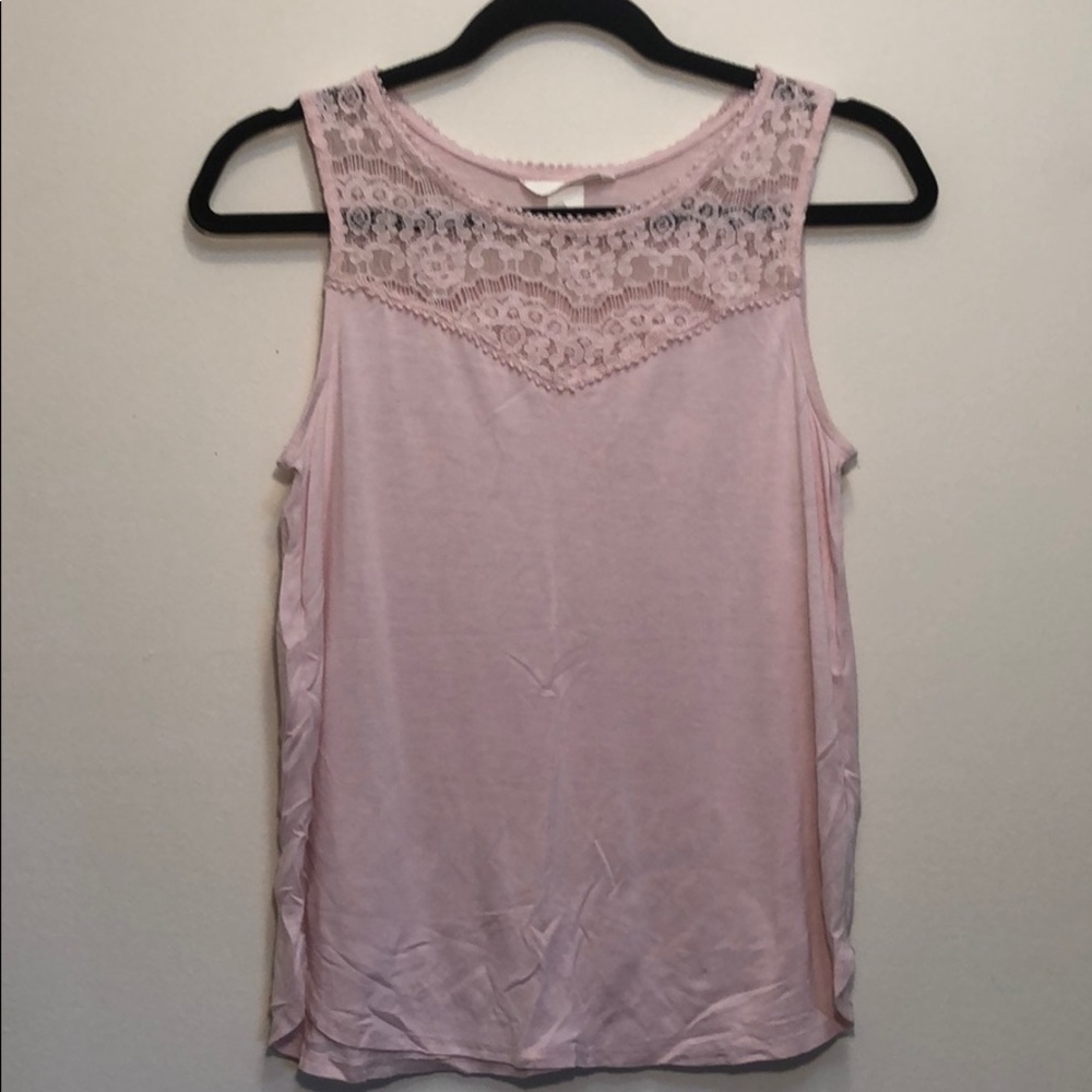 Light Pink with Lace Detail Tank